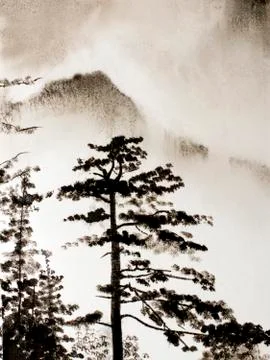 Chinese Mountain Stock Illustration