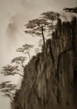 Chinese mountain Stock Illustration