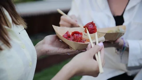 Chinese multi colored dumplings with different ingredients inside dough Stock Footage 263702791