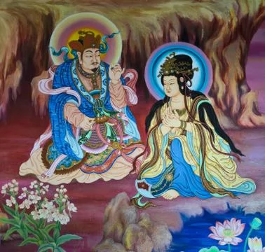 Chinese mural Stock Illustration