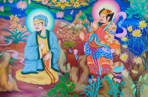 Chinese mural Stock Illustration