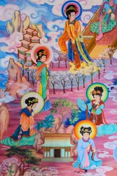 Chinese mural Stock Illustration