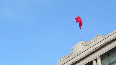 The Chinese national flag fluttering in the sky,copyspace Stockbeeldmateriaal 264963053