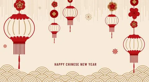 Chinese new year 2022 vector background. Greeting banner with zodiac symbol Stock Illustration