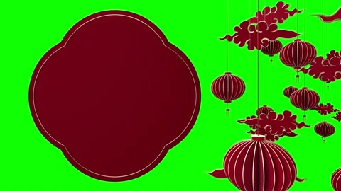 Chinese New Year, animated elements cut out of art paper, lanterns and Asian  Stock Footage 168063815