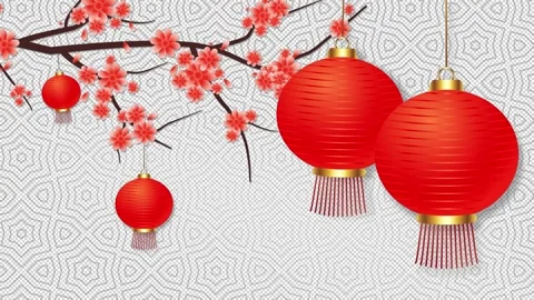 Chinese New Year Background Alpha Stock Footage 343998179