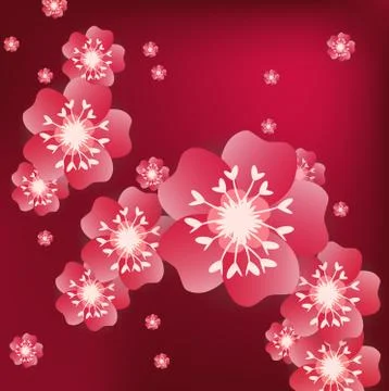 Chinese new year background blooming sakura branches Stock Illustration