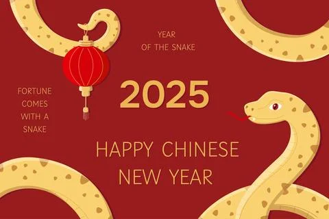 Chinese new year background with fortune snake Stock-Illustration