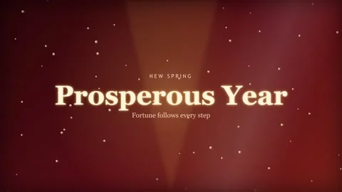 Chinese New Year background with glowing Prosperous Year text Stock Footage 335801092