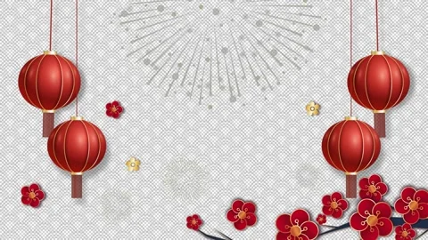 Chinese New Year Background Loop Alpha Stock Footage 343917119