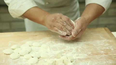Chinese New Year chefs make dumplings (3) Stock Footage 202234643