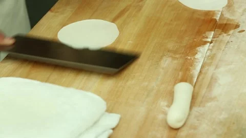 Chinese New Year chefs make dumplings (2) Stock Footage 202234647