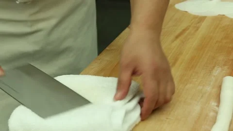 Chinese New Year chefs make dumplings (1) Stock Footage 202234660