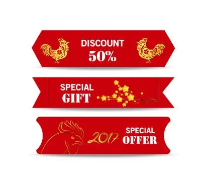 Chinese new year design elements. Chinese tags for sale Stock Illustration