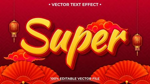 Chinese New Year editable text effect in modern trend style Stock Illustration