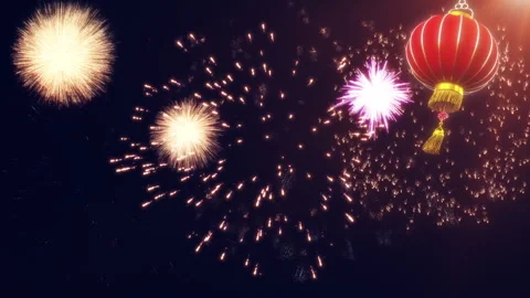 Chinese New Year with Firework Stock Footage 259607495