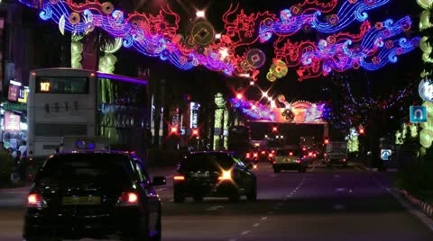 Chinese New Year illuminations Stock Footage 10816270