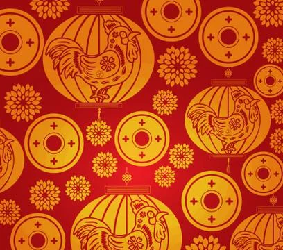 Chinese new year lantern pattern background Stock Illustration
