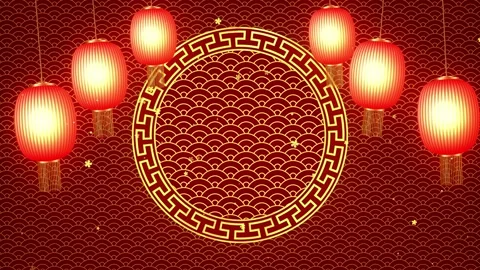 Chinese New Year Lanterns Background Vídeos de archivo 204143256