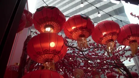Chinese new year lanterns during festival. Stock Footage 327620735
