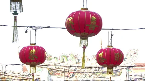 Chinese New Year Lanterns 스톡 동영상 1077365
