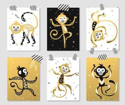 Chinese New Year monkey vector decoration ball icon Stock Illustration