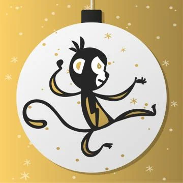 Chinese New Year monkey vector decoration ball icon Stock Illustration
