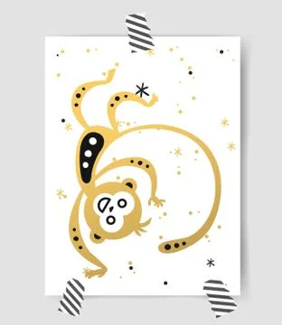 Chinese New Year monkey vector decoration ball icon Stock Illustration