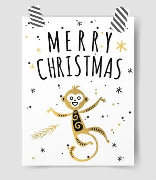 Chinese New Year monkey vector decoration ball icon Stock Illustration