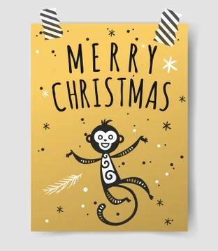 Chinese New Year monkey vector decoration ball icon Stock Illustration