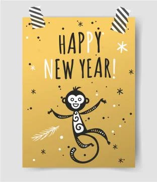 Chinese New Year monkey vector decoration ball icon Stock Illustration