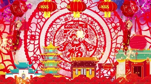 Chinese New Year Pattern Background 動画素材 334939232