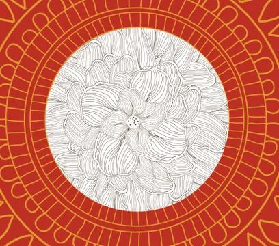 Chinese new year pattern background with flower Stock Illustration