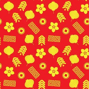 Chinese new year pattern background. Stock Illustration