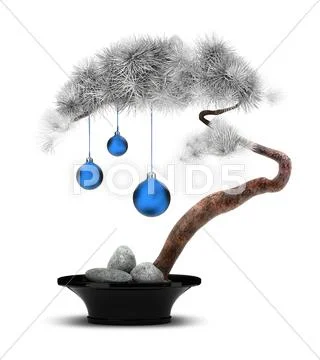 Chinese new year a pine in hoarfrost Stock Illustration