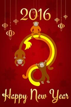 Chinese New Year postcard Stock Illustration