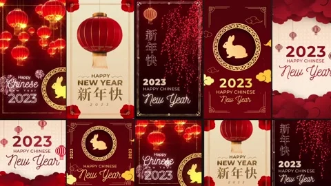 Chinese New Year Posts and Stories 스톡 After Effects