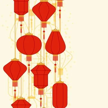 Chinese New Year seamless pattern with lanterns 스톡 일러스트
