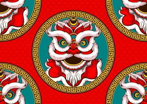 Chinese new year seamless pattern Stock Illustration
