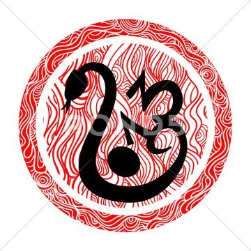 Chinese new year of the snake sign Stock Illustration