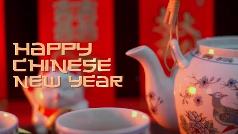 Chinese New Year Tea Opener 스톡 After Effects