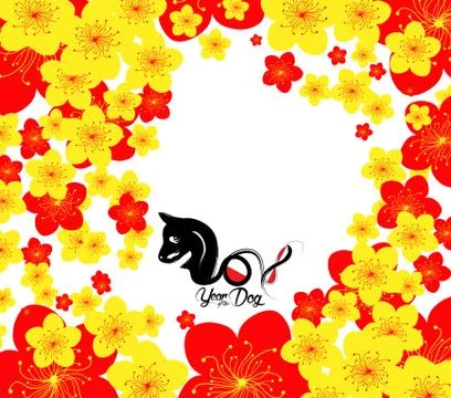 Chinese new year template background. Year of the dog Stockillustratie