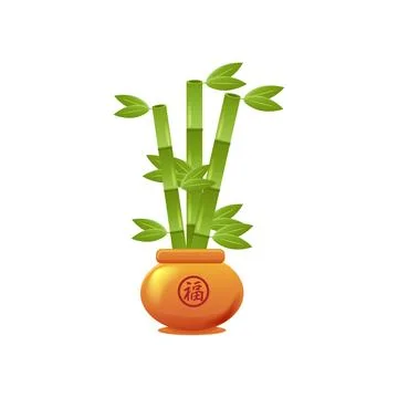 Chinese New Year Typical Mini Bamboo Design Illustrazione stock