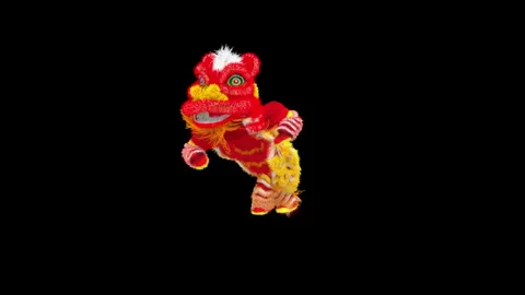 Chinese New Year,Lion Dancing,with Alpha matte. 動画素材 241253258