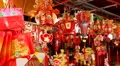 Chinese New Year's Eve in Singapore, Shop Selling Red Decorations, Red Lanterns HD Footage