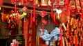 Chinese New Year's Eve in Singapore, Shop Selling Red Decorations, Red Lanterns HD Footage