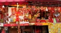 Chinese New Year's Eve in Singapore, Shop Selling Red Decorations, Red Lanterns HD Footage