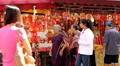 Chinese New Year's Eve in Singapore, Shop Selling Red Decorations, Red Lanterns HD Footage