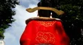 Chinese New Year's Eve in Singapore, Shop Selling Red Decorations, Red Lanterns HD Footage