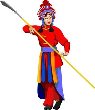 Chinese Opera Dancer Stock Illustration
